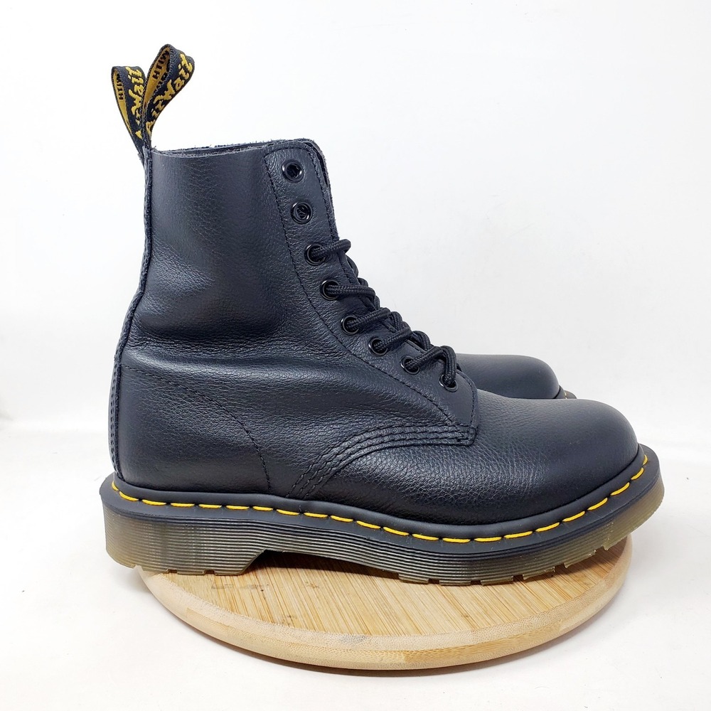 Dr Martens Pascal Boots Womens 7 Virginia Soft Black Leather 8 Eye Punk Docs